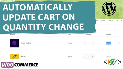 How to Automatically Update Cart on Quantity .